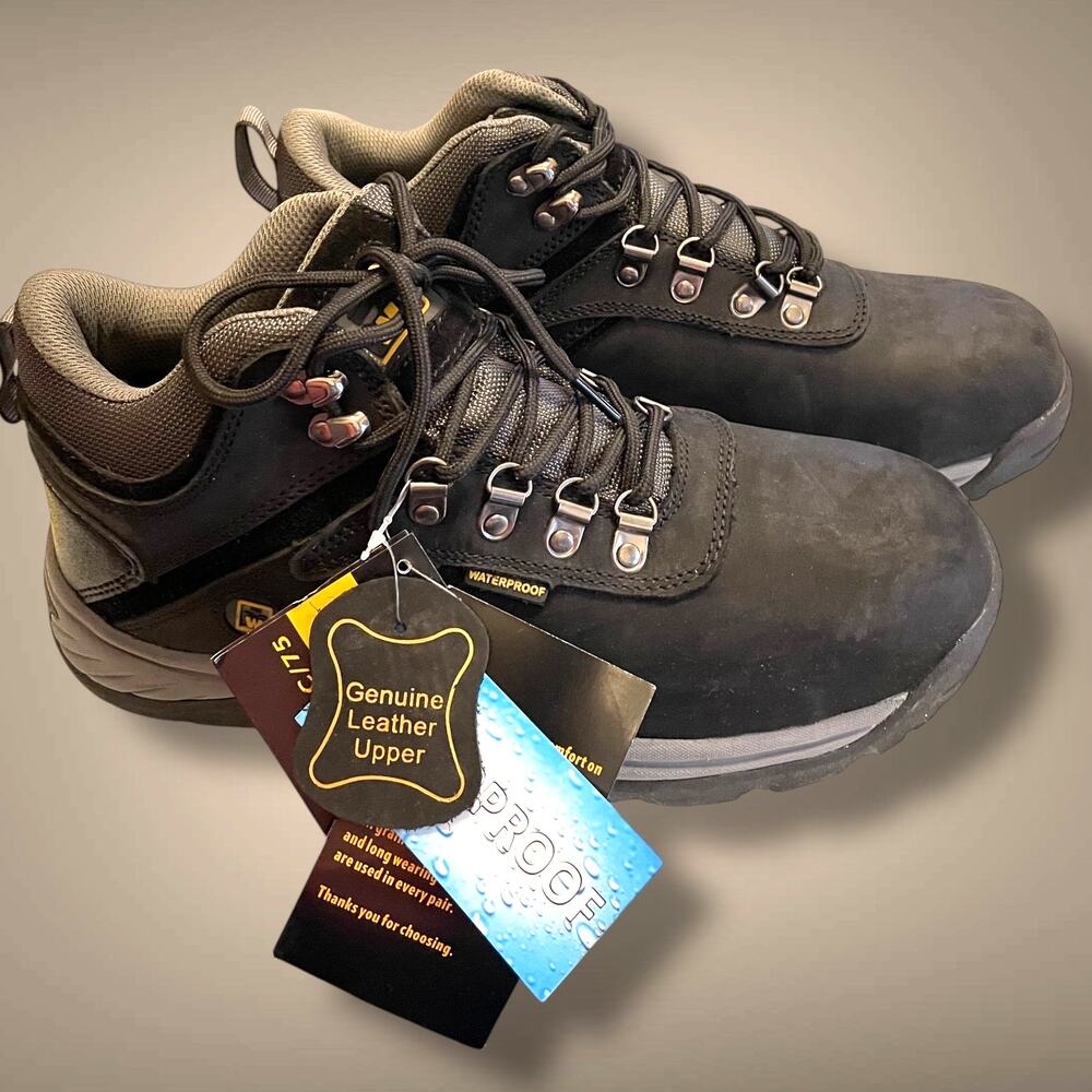 NWT Men's 10.5 WORKMASTER Colorado Black Leather Steel Toe Waterproof Work Boots